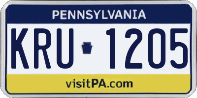 PA license plate KRU1205