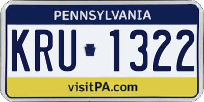 PA license plate KRU1322