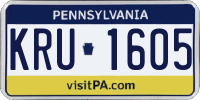 PA license plate KRU1605
