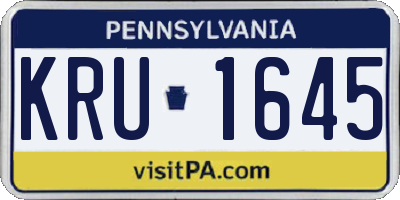 PA license plate KRU1645