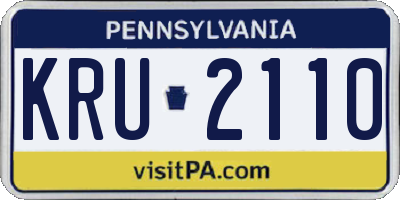 PA license plate KRU2110
