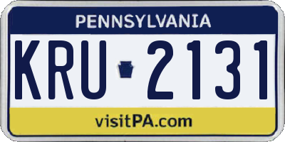 PA license plate KRU2131