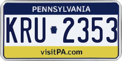 PA license plate KRU2353