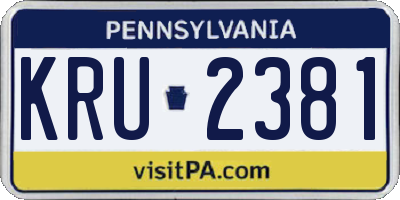 PA license plate KRU2381