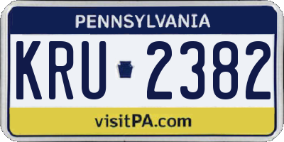 PA license plate KRU2382
