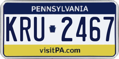 PA license plate KRU2467