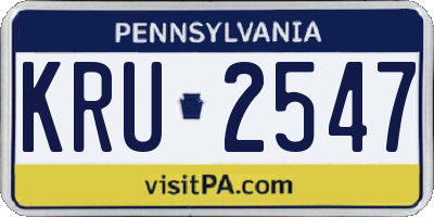 PA license plate KRU2547