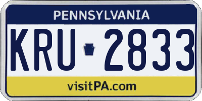 PA license plate KRU2833
