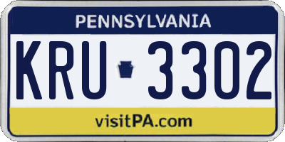 PA license plate KRU3302