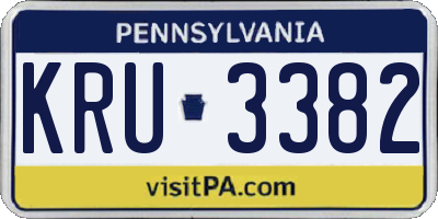 PA license plate KRU3382