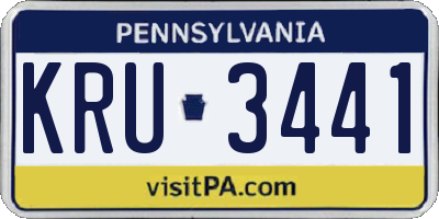 PA license plate KRU3441