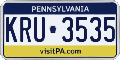 PA license plate KRU3535