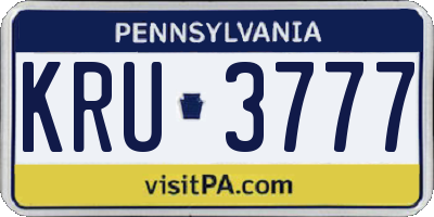 PA license plate KRU3777