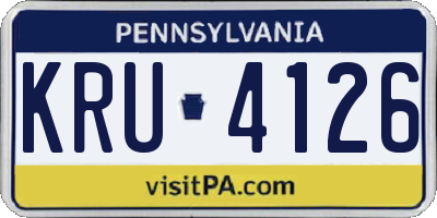 PA license plate KRU4126