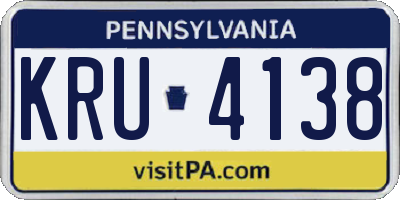 PA license plate KRU4138