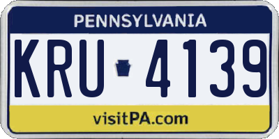 PA license plate KRU4139