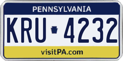 PA license plate KRU4232