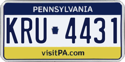 PA license plate KRU4431