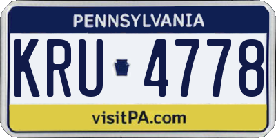 PA license plate KRU4778