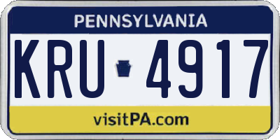 PA license plate KRU4917