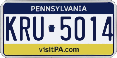PA license plate KRU5014
