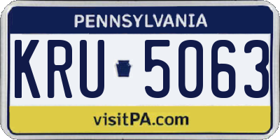 PA license plate KRU5063