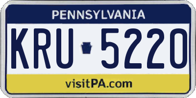 PA license plate KRU5220