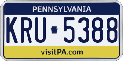 PA license plate KRU5388