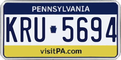 PA license plate KRU5694