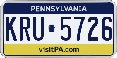 PA license plate KRU5726