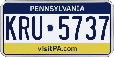 PA license plate KRU5737