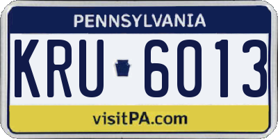 PA license plate KRU6013
