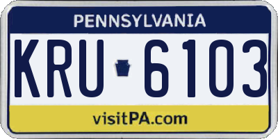 PA license plate KRU6103