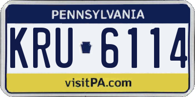 PA license plate KRU6114