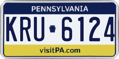 PA license plate KRU6124