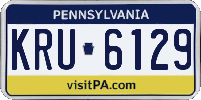 PA license plate KRU6129
