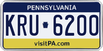 PA license plate KRU6200