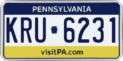 PA license plate KRU6231