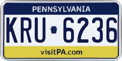 PA license plate KRU6236