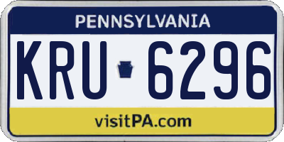 PA license plate KRU6296