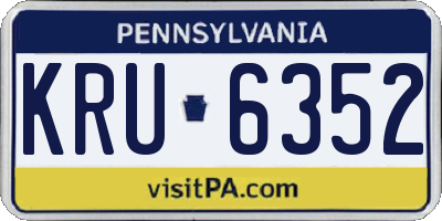 PA license plate KRU6352