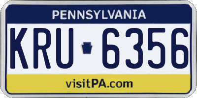 PA license plate KRU6356