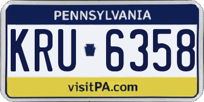 PA license plate KRU6358