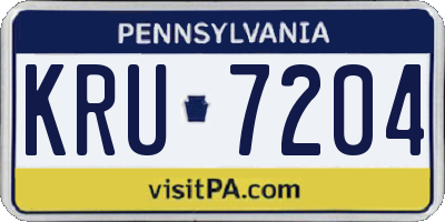 PA license plate KRU7204