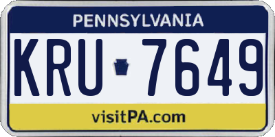 PA license plate KRU7649