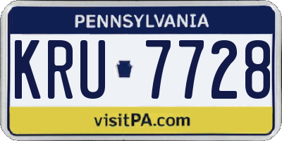 PA license plate KRU7728