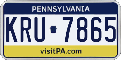PA license plate KRU7865