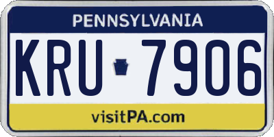 PA license plate KRU7906