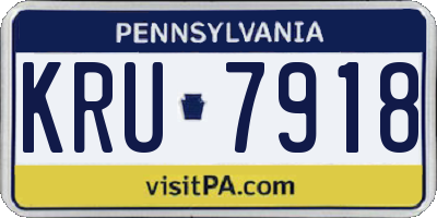 PA license plate KRU7918