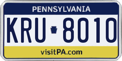 PA license plate KRU8010
